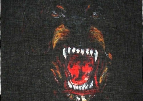 Givenchy Rottweiler Logo Scarf Stole Made In Italy 16s Cashmere Silk Ebay
