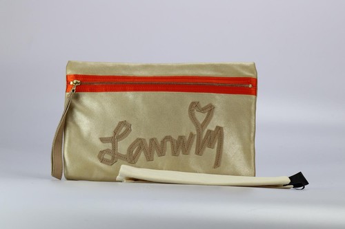 LANVIN LOGO DETAILED LEATHER CLUTCH - Picture 3 of 7