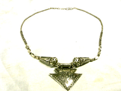   ALTE HALSKETTE MASSIV SILBER SCHMUCK MAROKKO BERBER MAGHREB ETHNO JEWEL