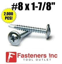 INTERCORP M88Z #8 x 1-7/8 Self Drilling Modified Truss Head K-Lath Screw (2,000)