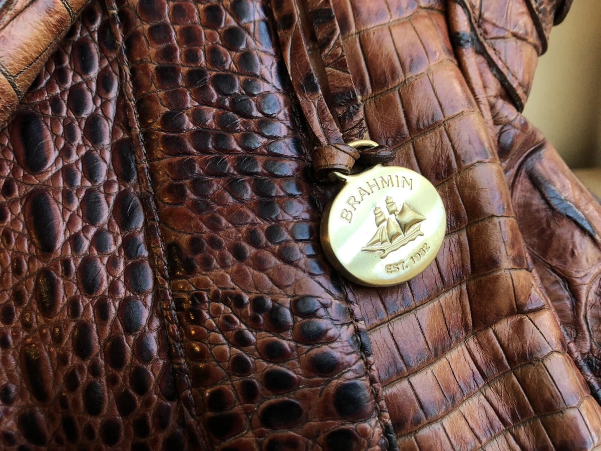 Luxury Women Alligator Handbag Brahmin Bags Retro Animal Pattern