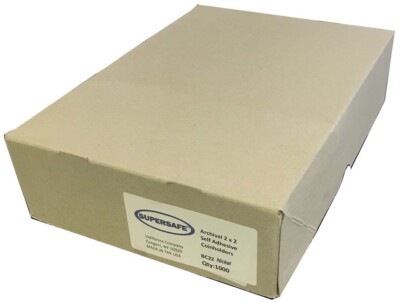 Self Adhesive 2x2 Coin Flips Archival Holders For Nickels 22.5mm 1000 Supersafe