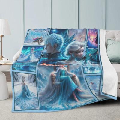 Personalized blanket Frozen, Prince and Princess, Halloween gift, blanket