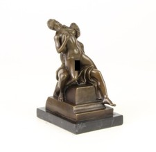 Erotische Bronzefigur, Mann und Frau, H. 17,5 cm, Erotikfigur, Paarerotik, Sa...