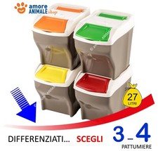 Pattumiera Raccolta Differenziata BAMA Poker PLUS → 3 / 4 Pezzi Secchio Rifiuti