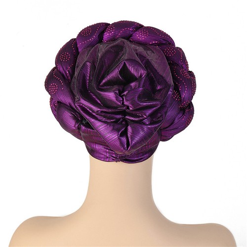 New Braid Turban Head Wrap African Women Cap Hijab Bonnet Hat Auto Gele Headtie - Picture 274 of 282
