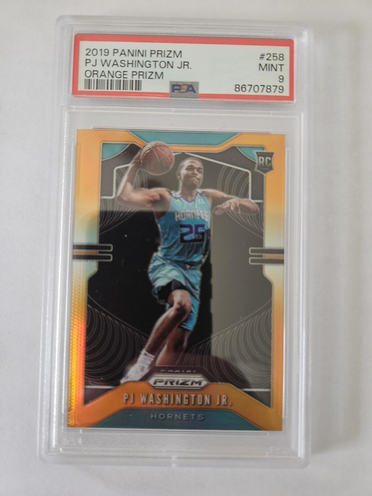 2019 Prizm #258 PJ Washington Rookie Orange Prizm Psa 9 # 15 OF 49