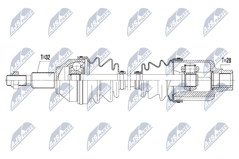 NPW-CH-036 NTY Drive Shaft for DODGE,FIAT