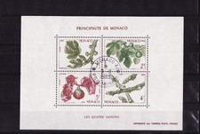 MONACO  bloc  les quatres saisons du figuier   1983    num: BF 26  oblitéré