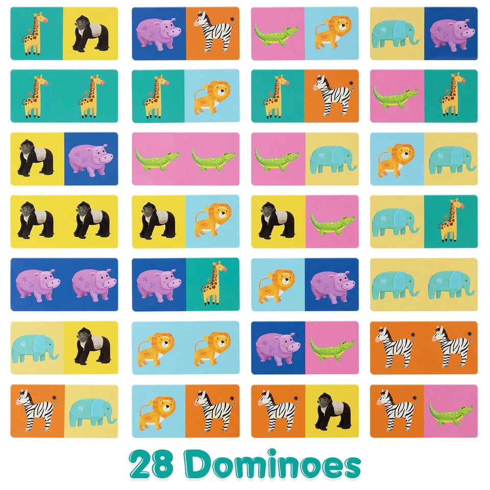 Wildlife Picture Dominoes Game Kids Children Educational Fun Family Game boppi - Image 2 of 4