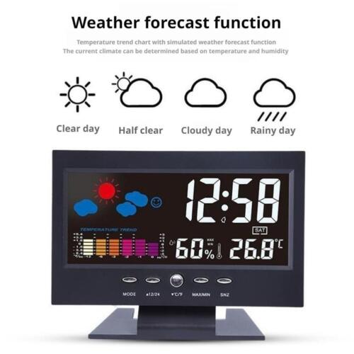 LED Large Digital Wall Desk Clock Desk Alarm Clock Temperature Date Week Display - Picture 6 of 11