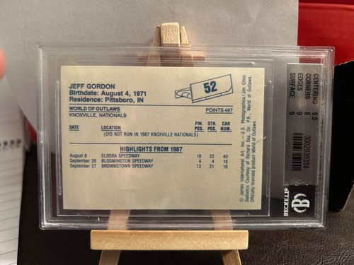 Jeff Gordon 1987 World of Outlaws #52 Graded encapsulated BGS 8.5 Rookie Card - Picture 3 of 3