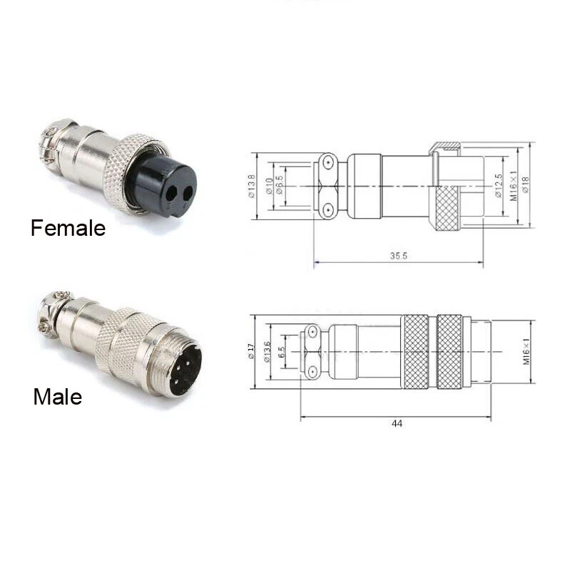 2Pin to 6Pin Aviation Plug Socket Male Female Circular Multipole Panel Connector - Image 3 of 4