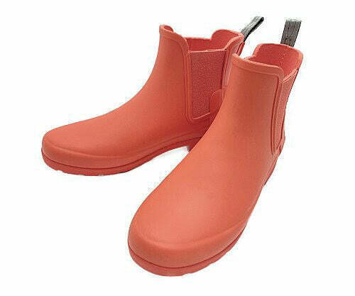 HUNTER Chelsea Boots Approximately 23 cm WFS1017RMA Side Gore Ladies Coral Used - Afbeelding 1 van 7