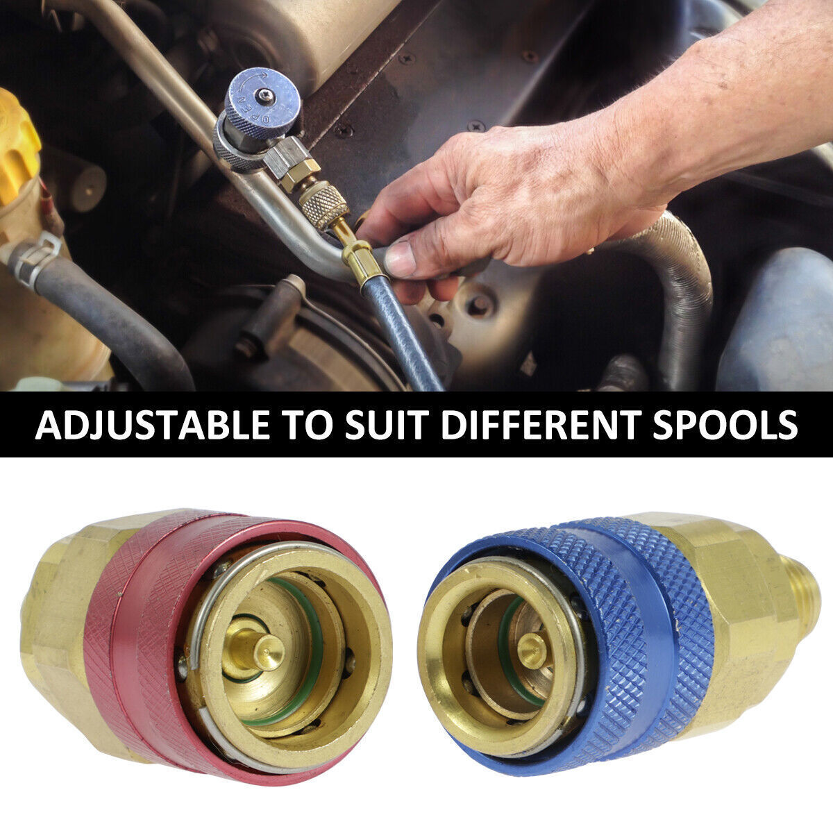 Quick Coupler Connector, R134 A C Low High Quick Connector Air Conditioning Coupler Quick Coupler Connector, R134 A C Low High Quick Connector Air Conditioning Coupler
