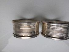 2 Serviettenringe - 925er Silber - Cardiff 1959 - im Originaletui