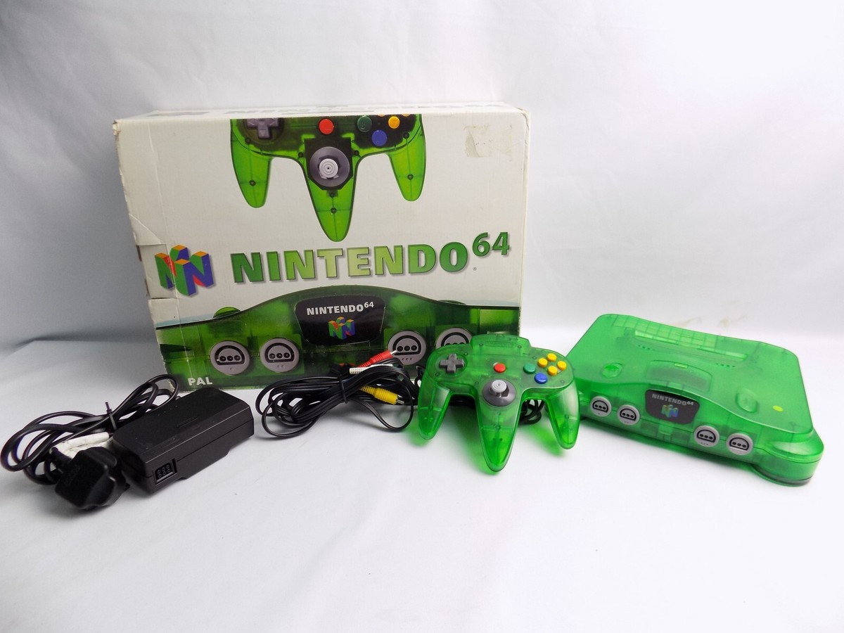 Boxed Nintendo 64 N64 Jungle Green Funtastic PAL Console