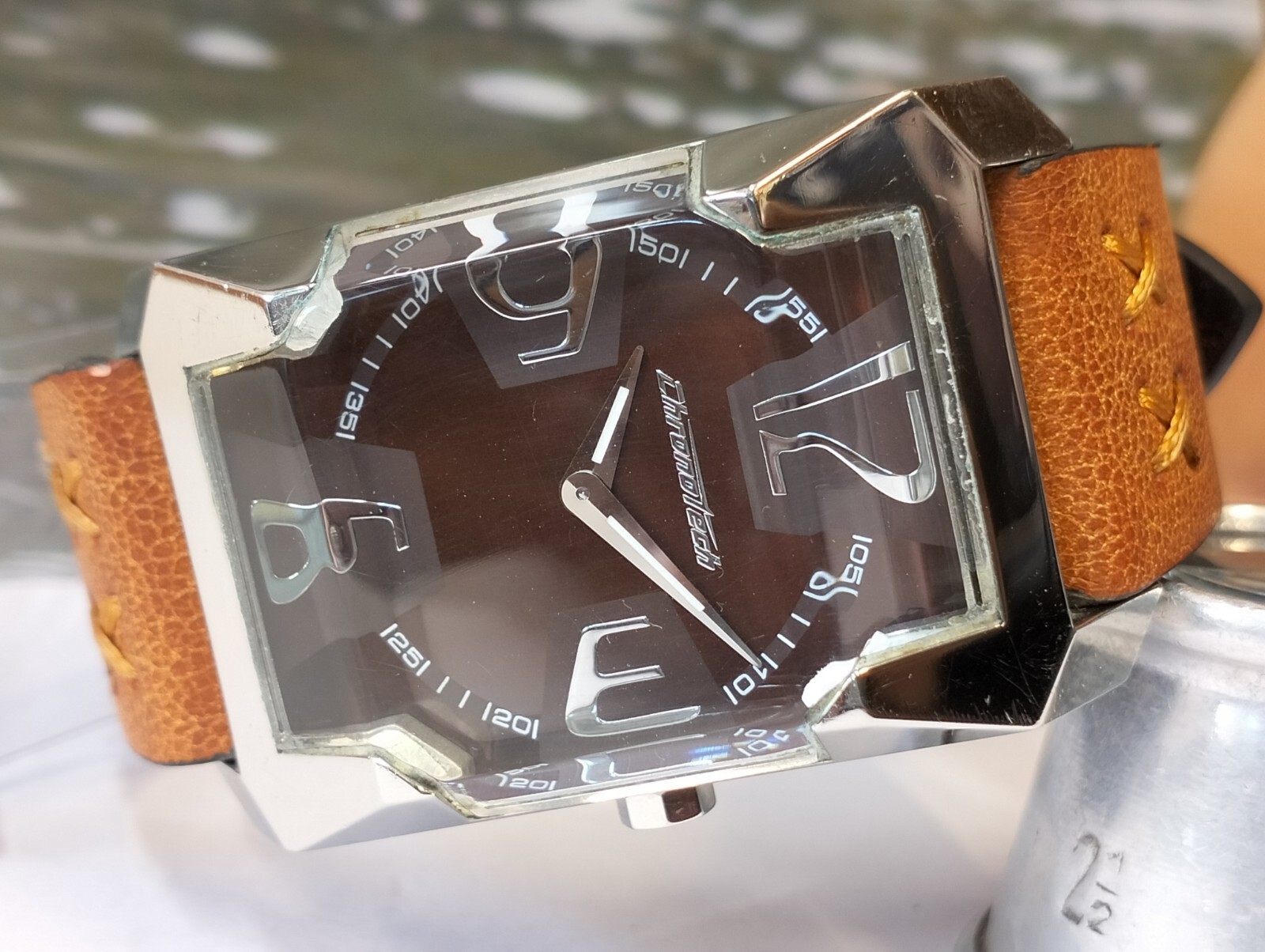 CHRONOTECH QUARTZ BROWN DIAL 6024M ITALY MEN'S FULL WORKING VINTAGE ...