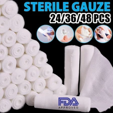 24 36 48 Bulk Pack Gauze Stretch Bandage Roll 4 inch x 4 Yard First Aid Supplies