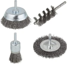 Wolfcraft 2133000 Wire Brush Set 4pc, Multi
