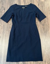 Tahari by ASL Women's Short Sleeve Career/Casual Dress Keyhole Size 8 Color Navy