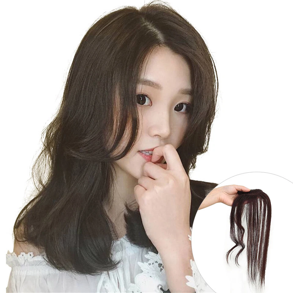 Clip de cabello 3D parte media flequillo recto 100 % humano para pérdida de cabello Foto 2 de 4