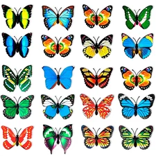 20 PCS Colorful Butterfly Refrigerator Magnets - Butterfly Wall Decor Strong Mag
