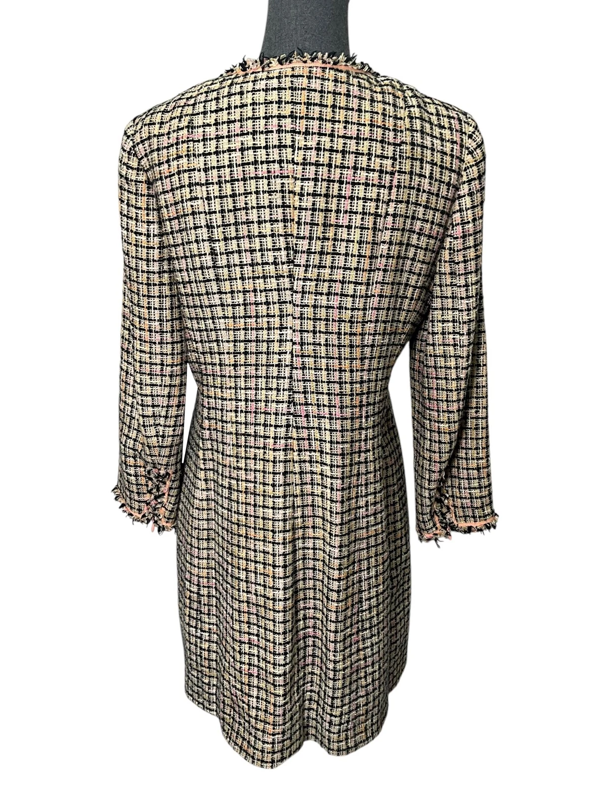 Giacca spolverino CHANEL 03P in tweed sfilacciato taglia 42