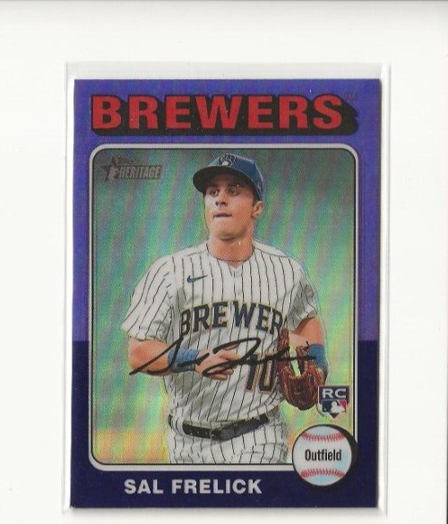 2024 Topps Heritage CHROME Purple Hot Box Refractor #451 Sal Frelick RC BREWERS