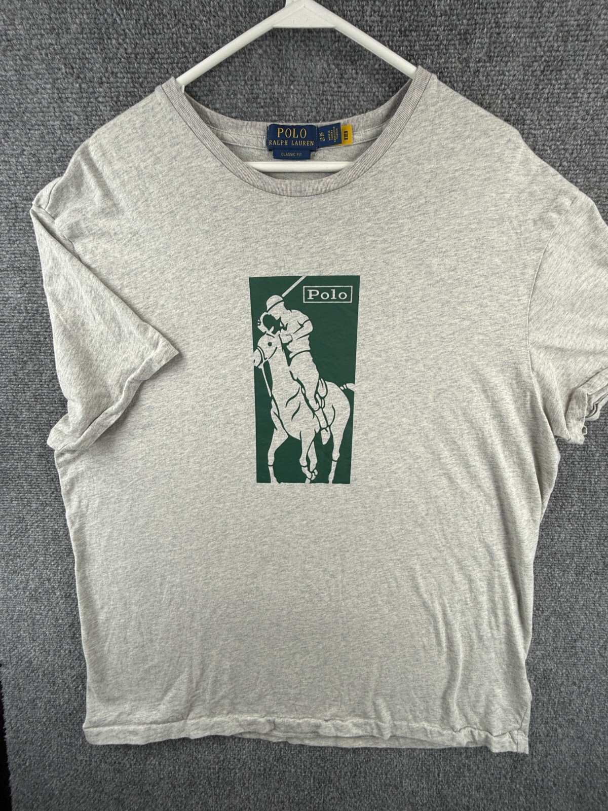 Polo Ralph Lauren Big Pony grigia XL manica corta polo vestibilità classica verde