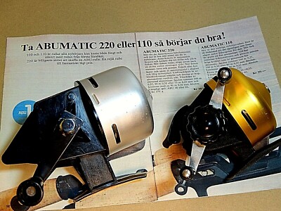 Collectible pair of 70's Vintage Abumatic 220 & 110 spin-cast