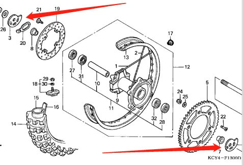 Rear Chain Adjuster For HONDA XR250L XR250R XR650R XR650L XR600R XR230R XR400R - Image 2 of 4