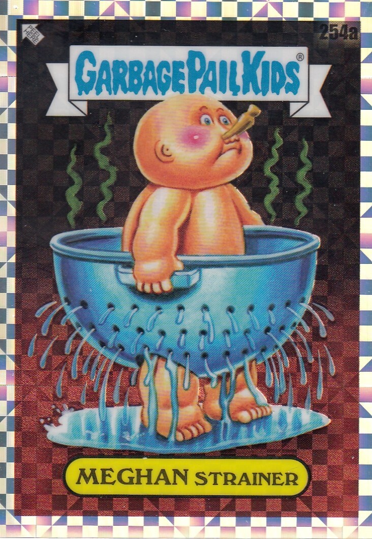 2023 Topps Garbage Pail Kids Chrome X-Fractor #254a Meghan Strainer front