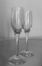 Set of (2) Crystal Champagne Fluted Glasses by NACHTMANN