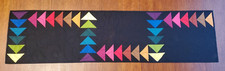 NEW Wild Goose Chase Rainbow 12" x 47" Colorful Table Runner Quilt Flying Geese