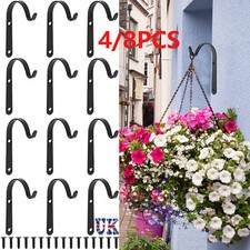 8X Small Outdoor Garden Hooks Hanging Plant Hanger Hook Basket Pot Bracket Hooks