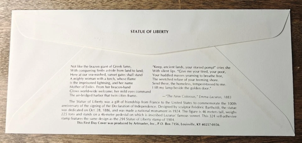 1997 US COVER FDC #2599 ArtMaster BOOKLET PANE LIBERTY on oversized envelop - Image 2 of 2