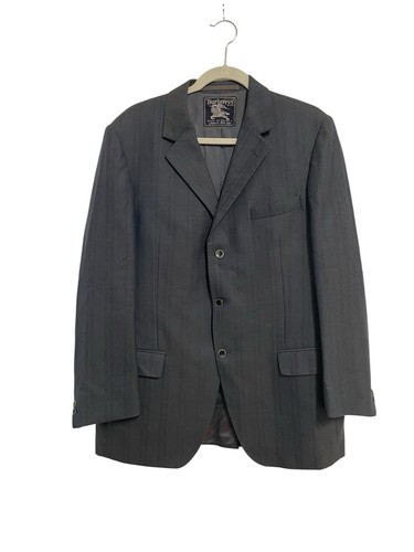 VTG Burberrys Fein Kaller Men’s Blazer Jacket Wool Blend Houndstooth Blue Sz 40