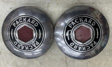 Original Pair Vintage 1930s 1940s Packard Hubcaps 7-12 Across Face Old Original Pair Vintage 1930s 1940s Packard Hubcaps 7-12 Across Face Old