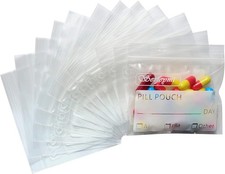 Serfeymi Pill Bags for Travel Pouch Organizer Pack of 120, Clear