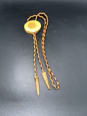 Vintage Antler Slice Bolo Tie With antler Tips and Coordinated Cord.