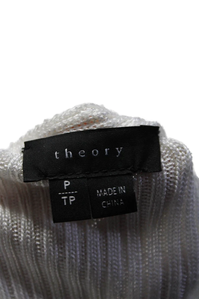 Теория женщин ребристый Ganes B левый берег кардиган свитер белый размер маленький - Изображение 4 из 4