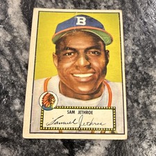 Topps 1952 Topps Sam Jethroe #27 Boston Braves Rookie Baseball Trading Card. rookie card picture