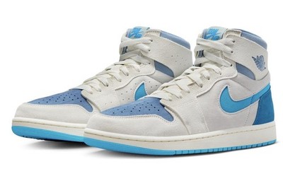 Nike Air Jordan 1 Zoom Comfort High Top White Blue Men's Basketball Lace Up