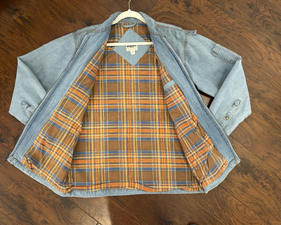 Duke Haband Men's Jean Denim Jacket Flannel Lined Trucker Chorn Barn Farm Small