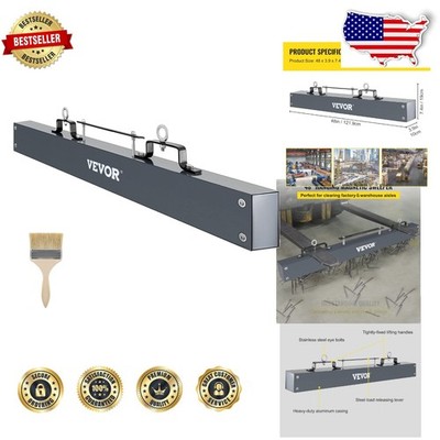 Hanging Magnetic Sweeper 48 Inch, 67 Lbs Pickup, Sturdy Aluminum, Forklift Ready