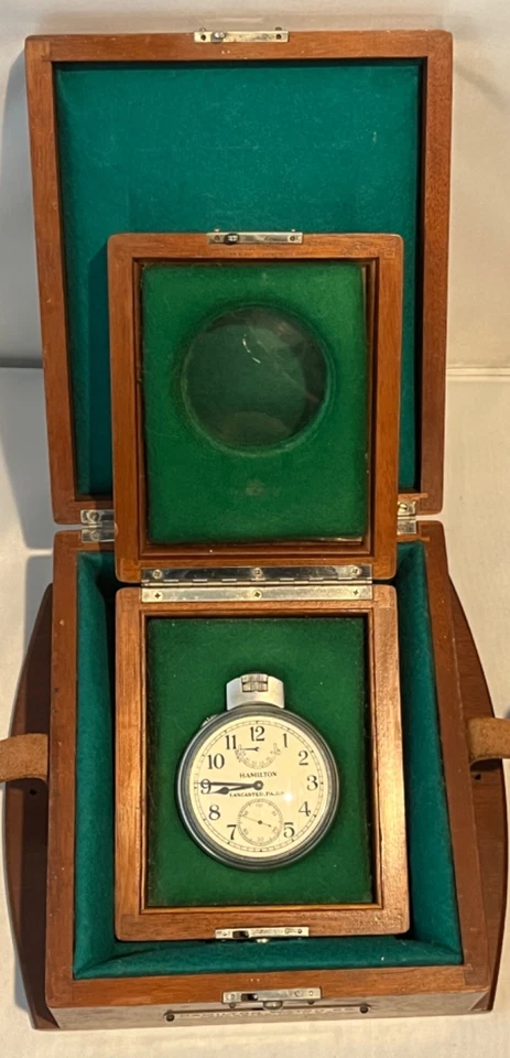 CRONÓMETRO MODELO HAMILTON 1941 NAVY OFICINA DE BARCOS CON AMBAS CAJAS Foto 2 de 4