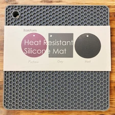 Silicone Trivet Mats 2 Heat Resistant Pot Holders Multipurpose Grey