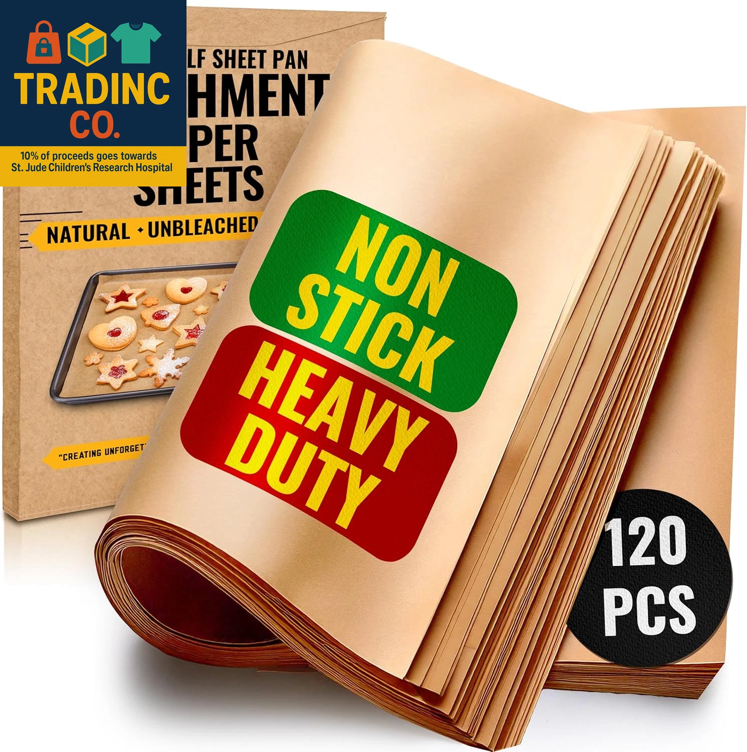 Parchment Paper Sheets for Baking, 12X16 in 120 Pcs by | Precut Non-Stick & Unb