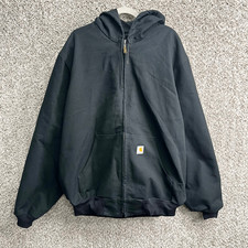 Carhartt Jacket Men s XLT Black Duck Thermal-Lined Zip Up Hooded Active Coat